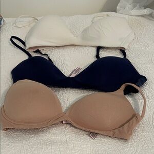 Victoria's Secret Cream, Black, and Tan Bras